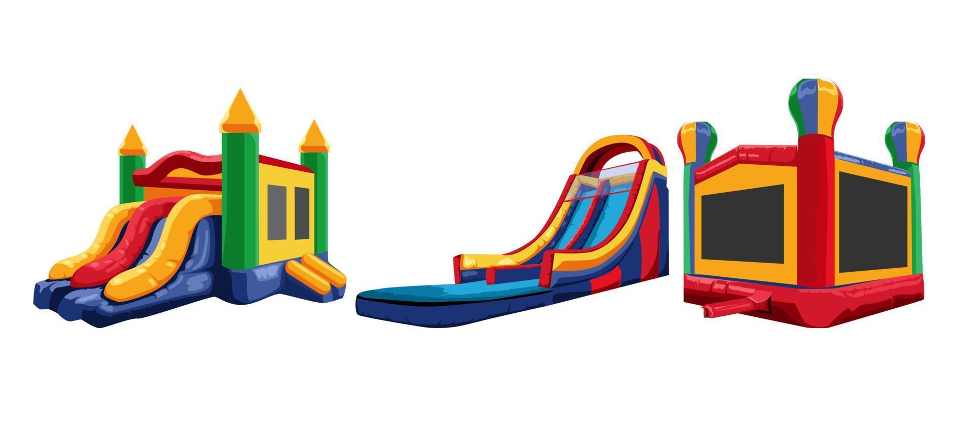 inflable vistoso castas para niños vector