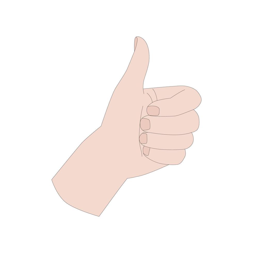 A hand gesture, symbol of like. Sign language. Vector illusration isolated on white background