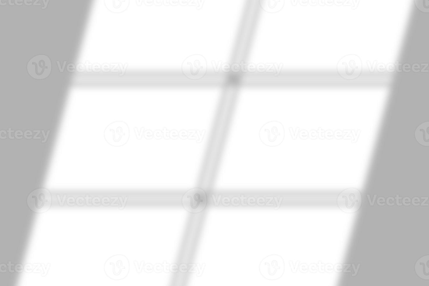 Realistic window light and shadow. Shadow overlay effect. Long shadow light on wall. Scenes of natural lighting photo