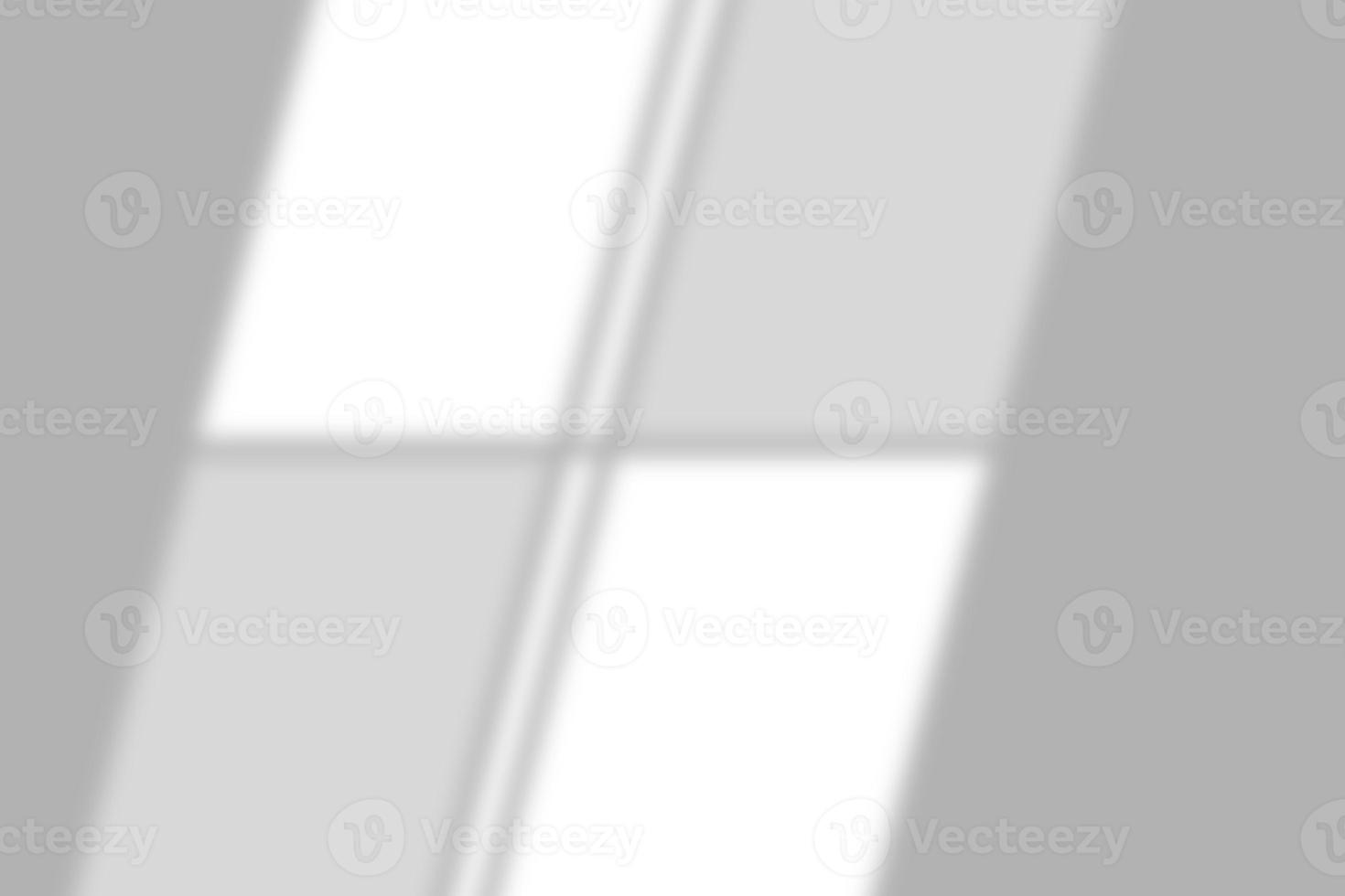 Realistic window light and shadow. Shadow overlay effect. Long shadow light on wall. Scenes of natural lighting photo