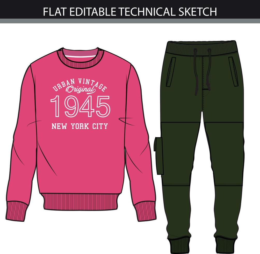 Sweatshirt and  joggers pants sportswear template vector file