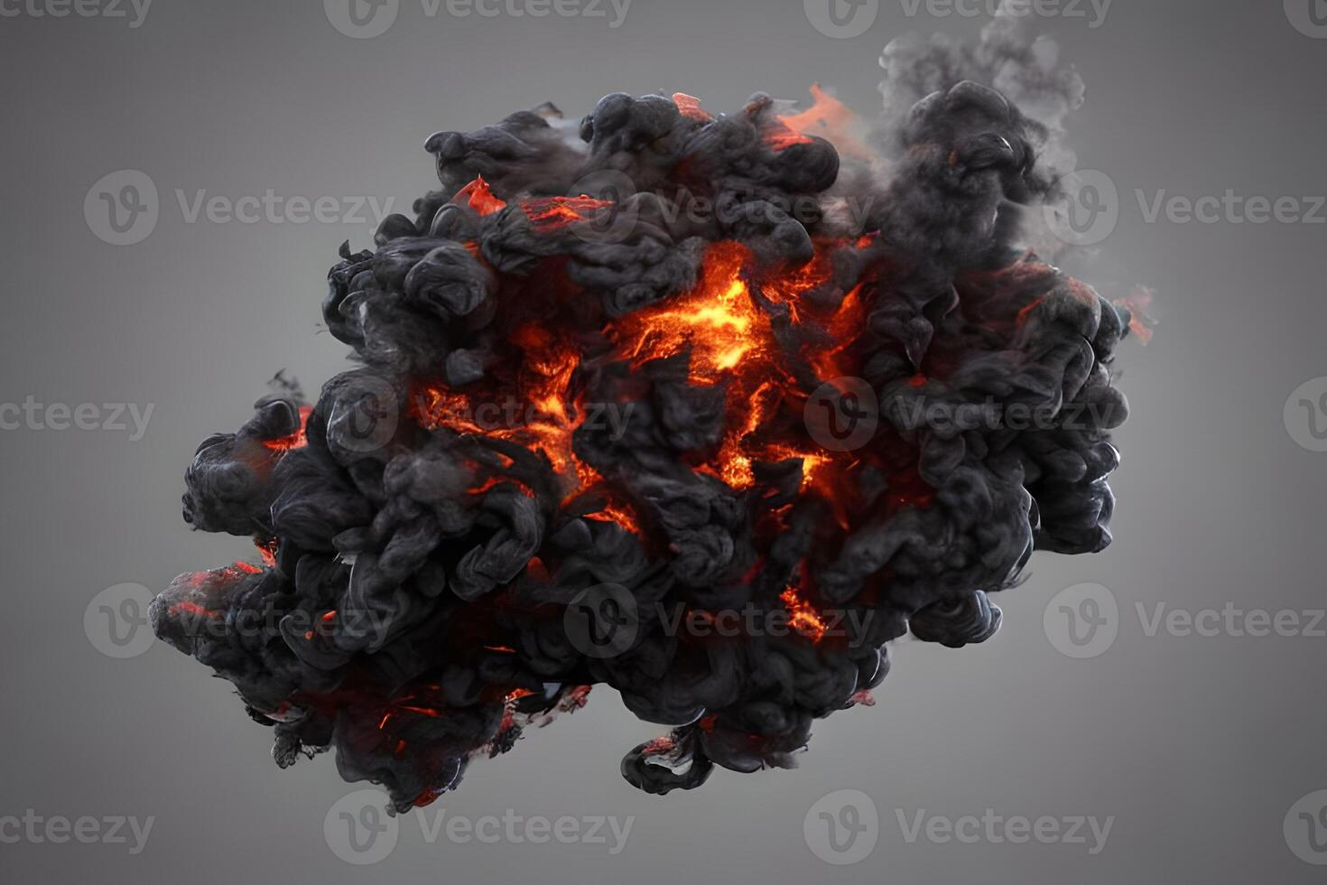 Beautiful red and black dual tone explosive smoke art background. photo