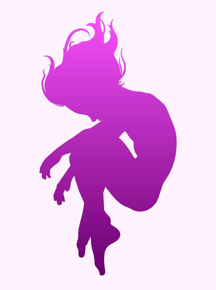 Silhouette of a girl in the embryo pose vector