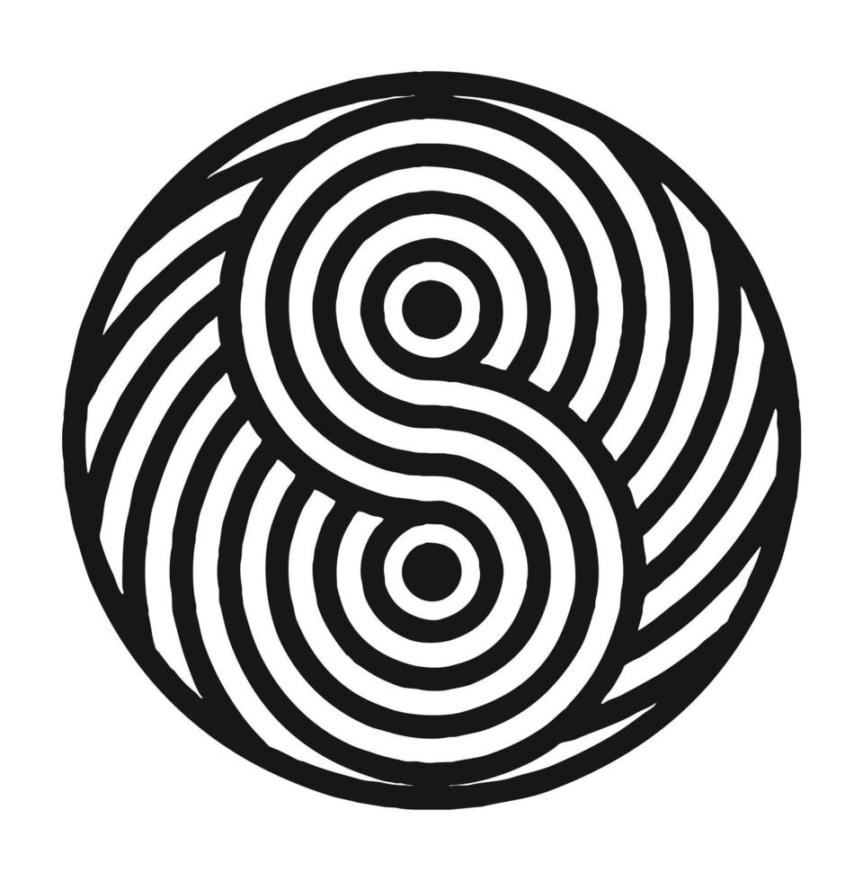 Abstract circle consisting of lines in the shape of a figure eight vector