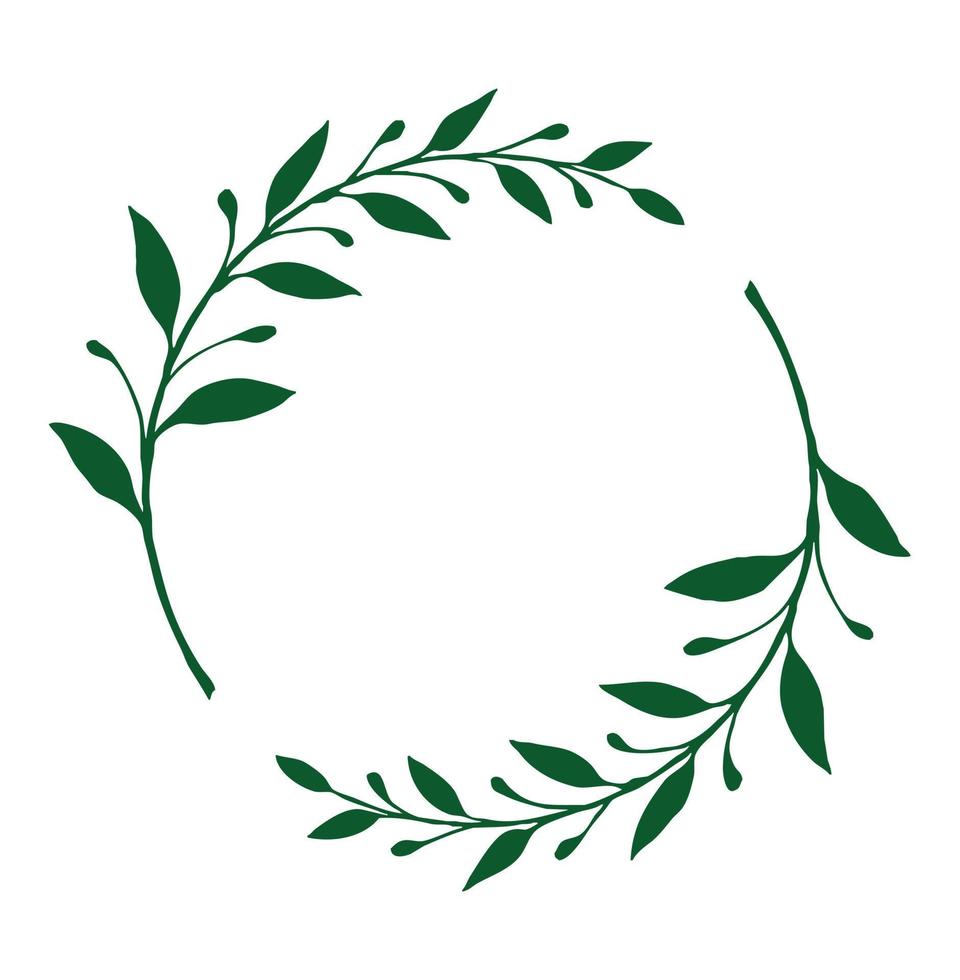 Two sprouts woven into a circle vector