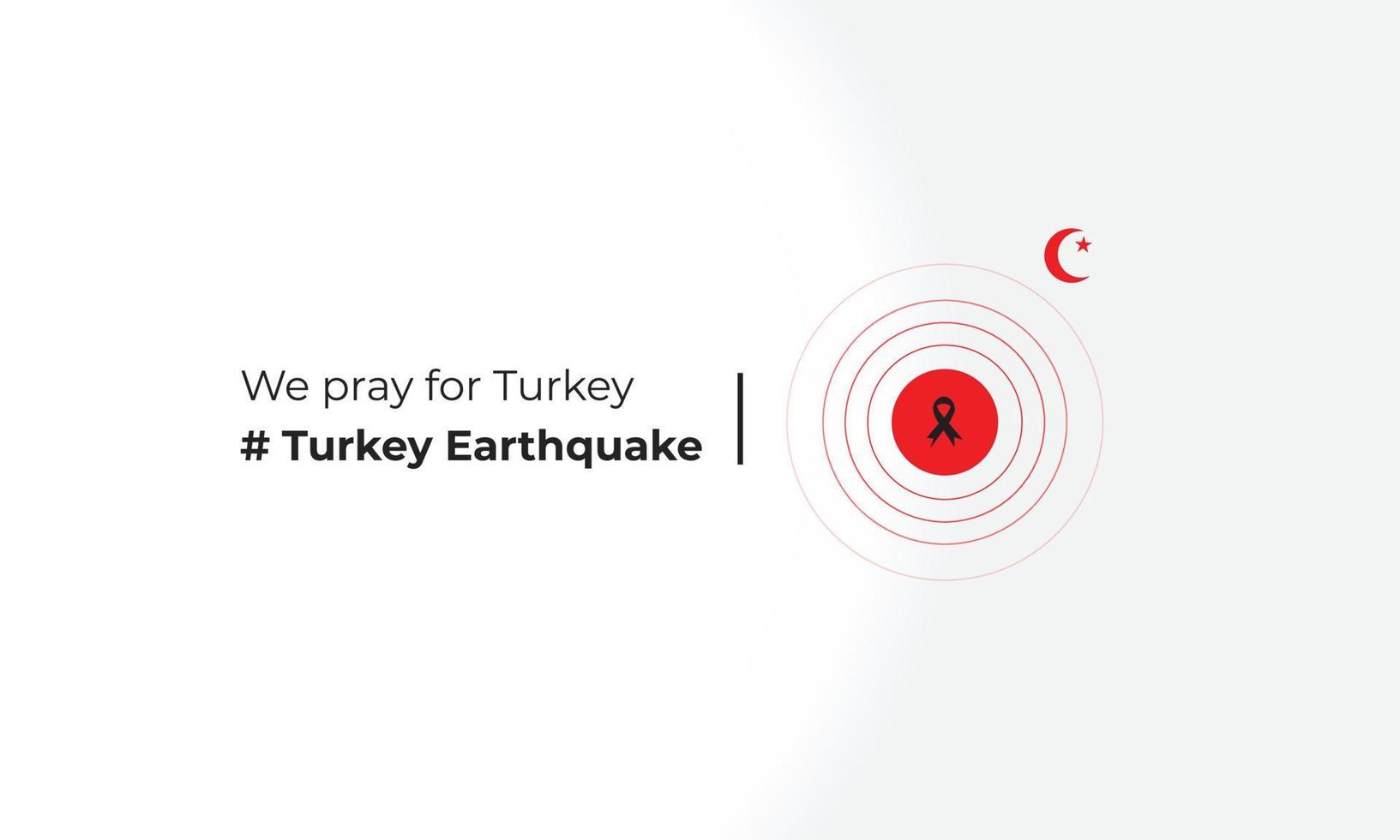 pray for turkey earthquake turkey national flag and map illustration Earthquake tragedy in Turkey background. Turkey earthquake disaster February 5, 2023 vector