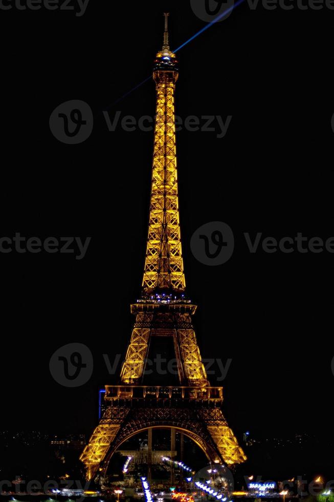 eiffel tower at night isolated on black photo