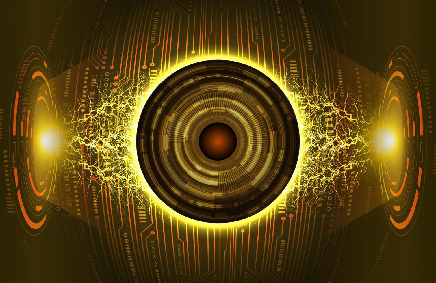 holograma de ojo moderno sobre fondo de tecnología vector