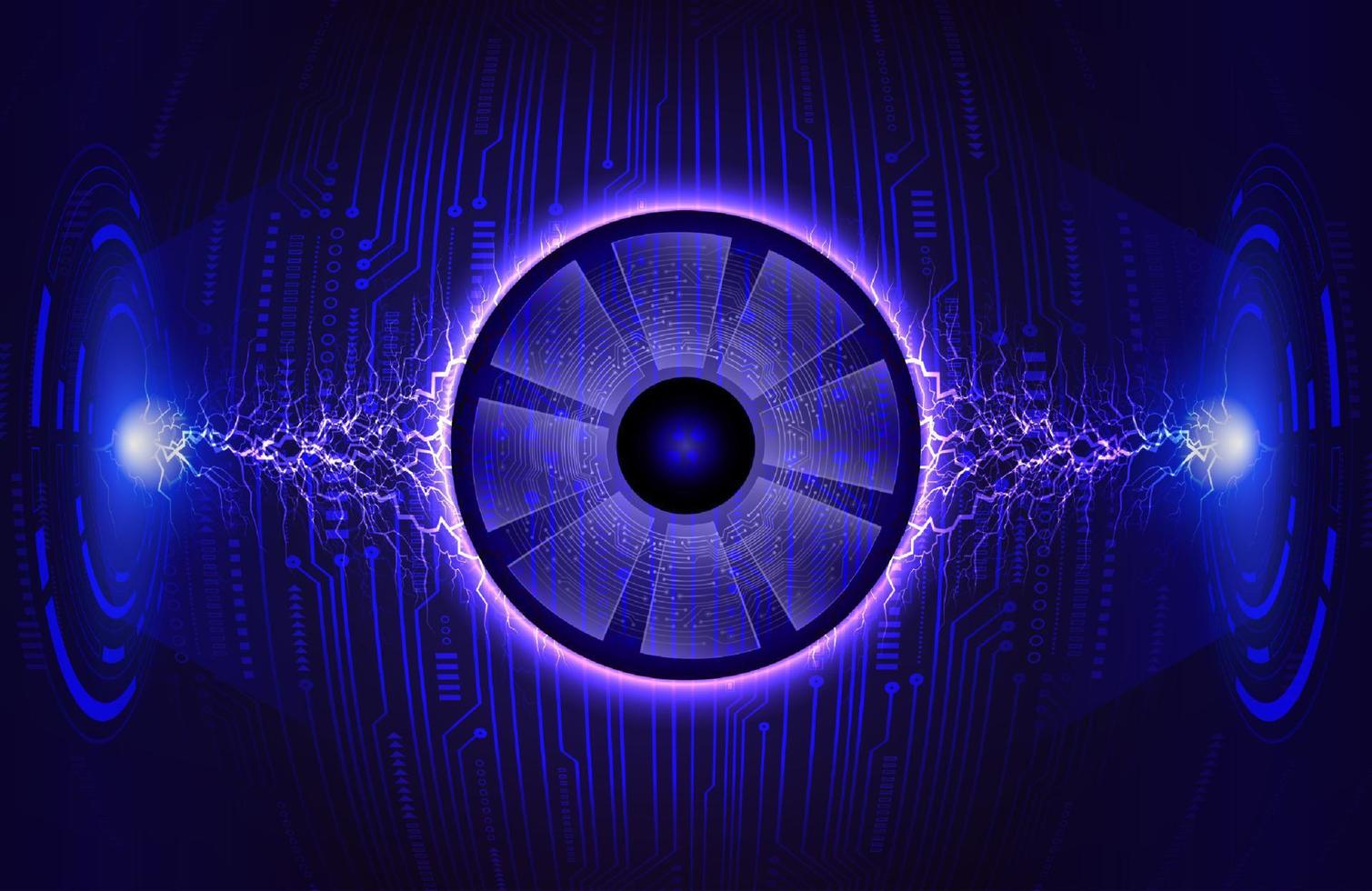 holograma de ojo moderno sobre fondo de tecnología vector