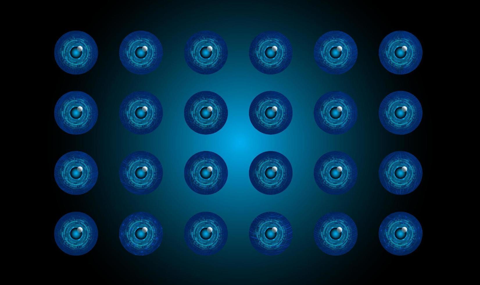 Modern Cybersecurity Technology Icon Pack with Eyes vector