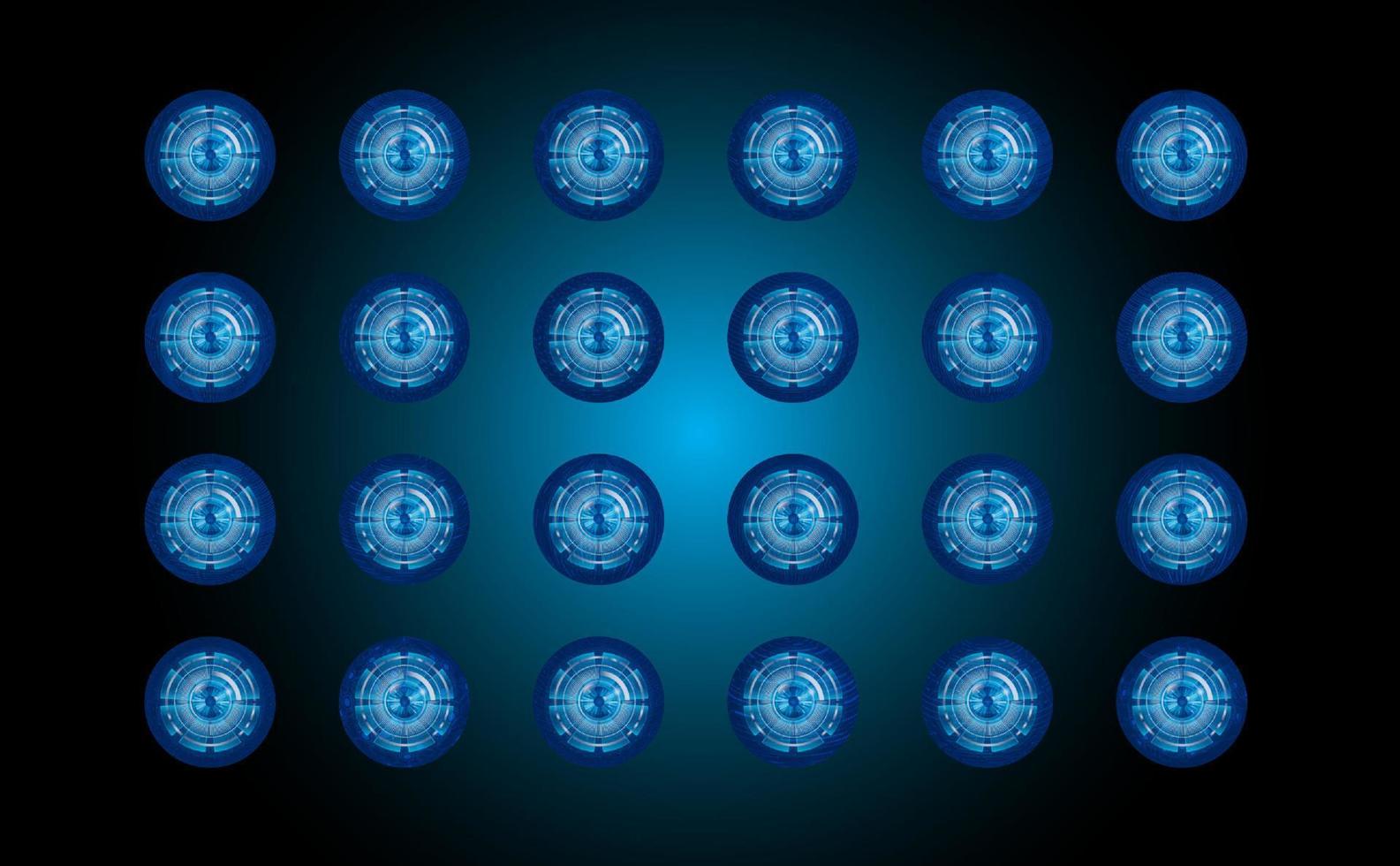 Modern Cybersecurity Technology Icon Pack with Eyes vector