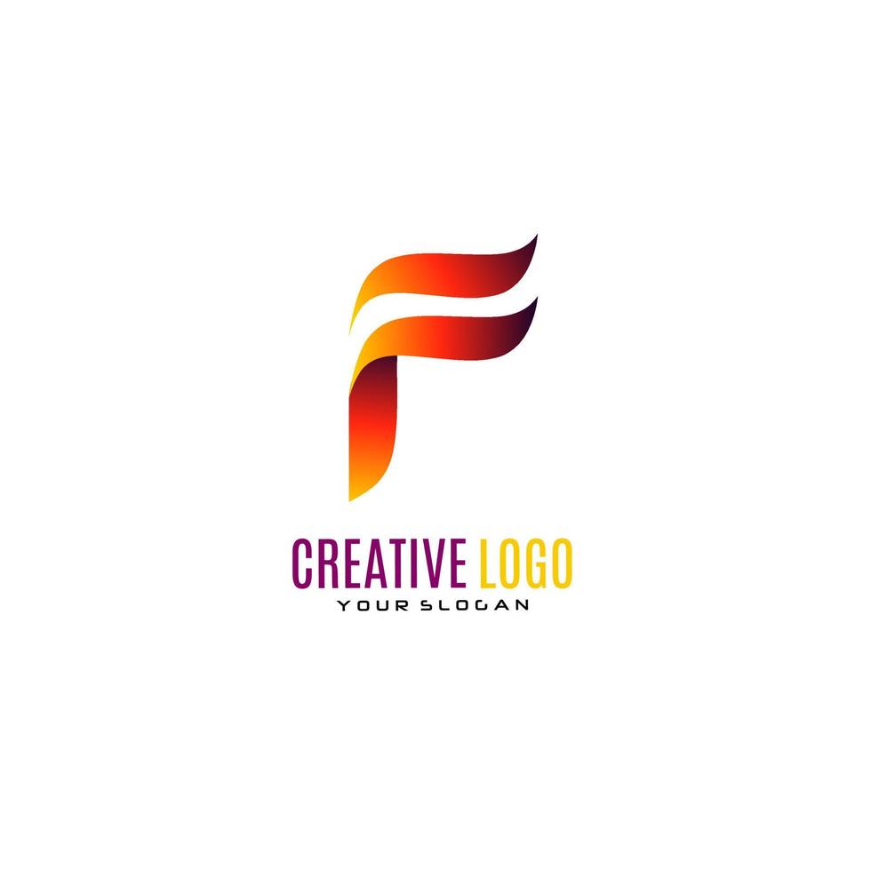 Creative Letter F Logo Design. vector