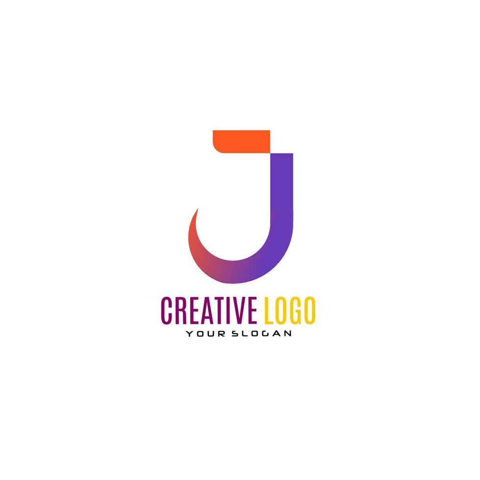 Creative Letter J Logo Design. vector