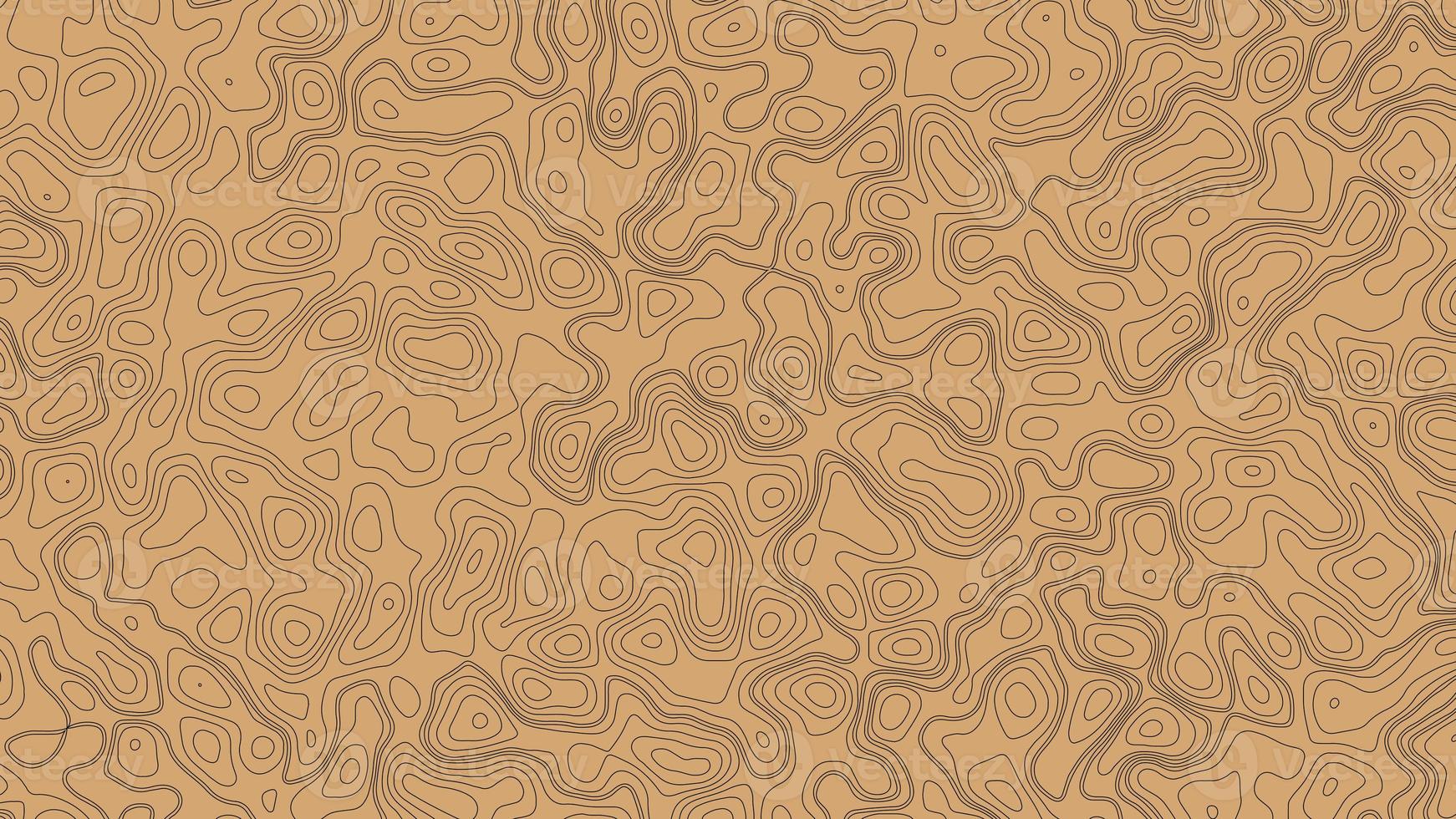 Topographic background with aged paper effect. Abstract topographic map in brown and black colors. Mountain hiking trail line map design. Topographic Cartography. Topographic Relief. photo