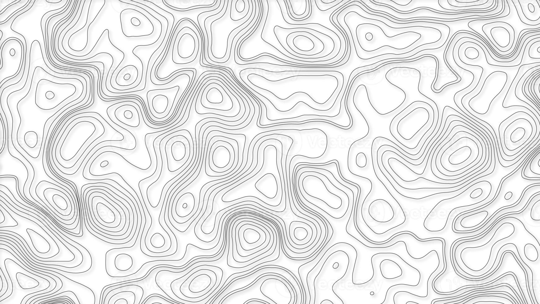 Abstract blank detailed topographic contour map subtle white background. Geographic topographic map grid. Line map with elevation. Topographic cartography. Topographic map. Topographic Relief. photo