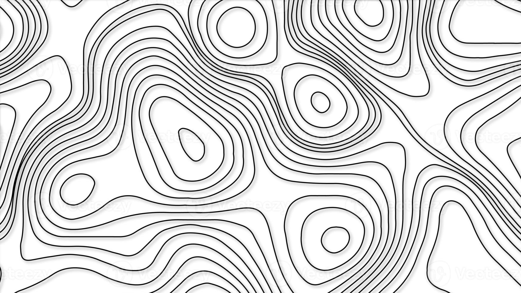 Abstract blank detailed topographic contour map subtle white background. Geographic topographic map grid. Line map with elevation. Topographic cartography. Topographic map. Topographic Relief. photo