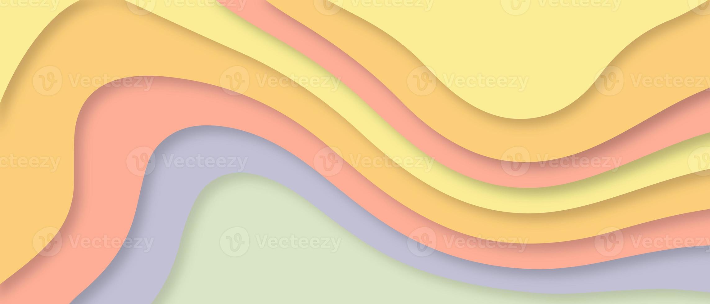 Colorful papercut and multilayer cutout geometric pattern on vector. Beautiful topography concept or smooth origami shape paper texture. Abstract background with waves. photo