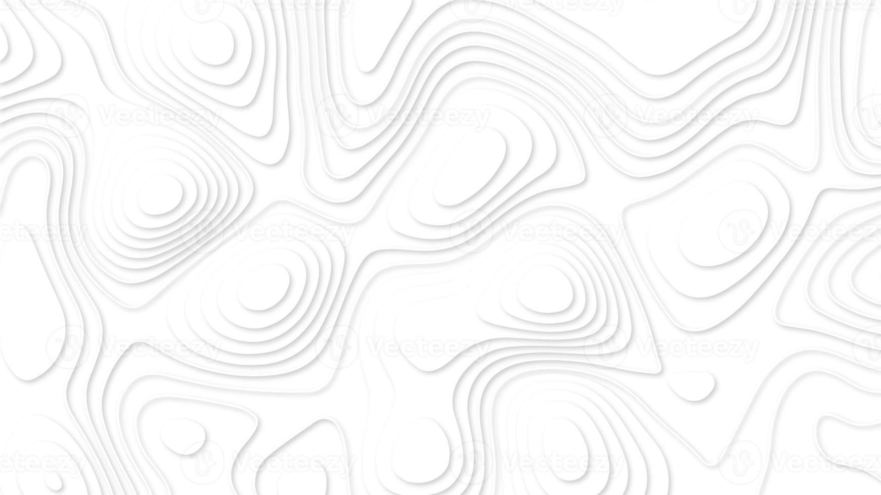 White paper cut white background. Abstract realistic papercut decoration textured with wavy layers and shadow. Topographic contour map abstract tech motion graphic design. photo