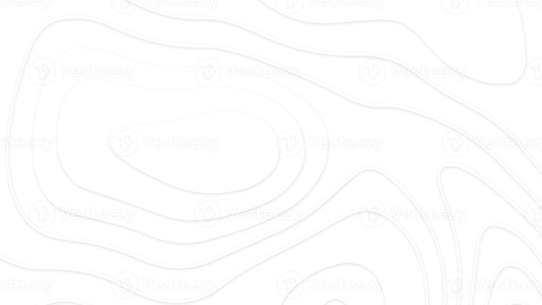 White paper cut white background. Abstract realistic papercut decoration textured with wavy layers and shadow. Topographic contour map abstract tech motion graphic design. photo