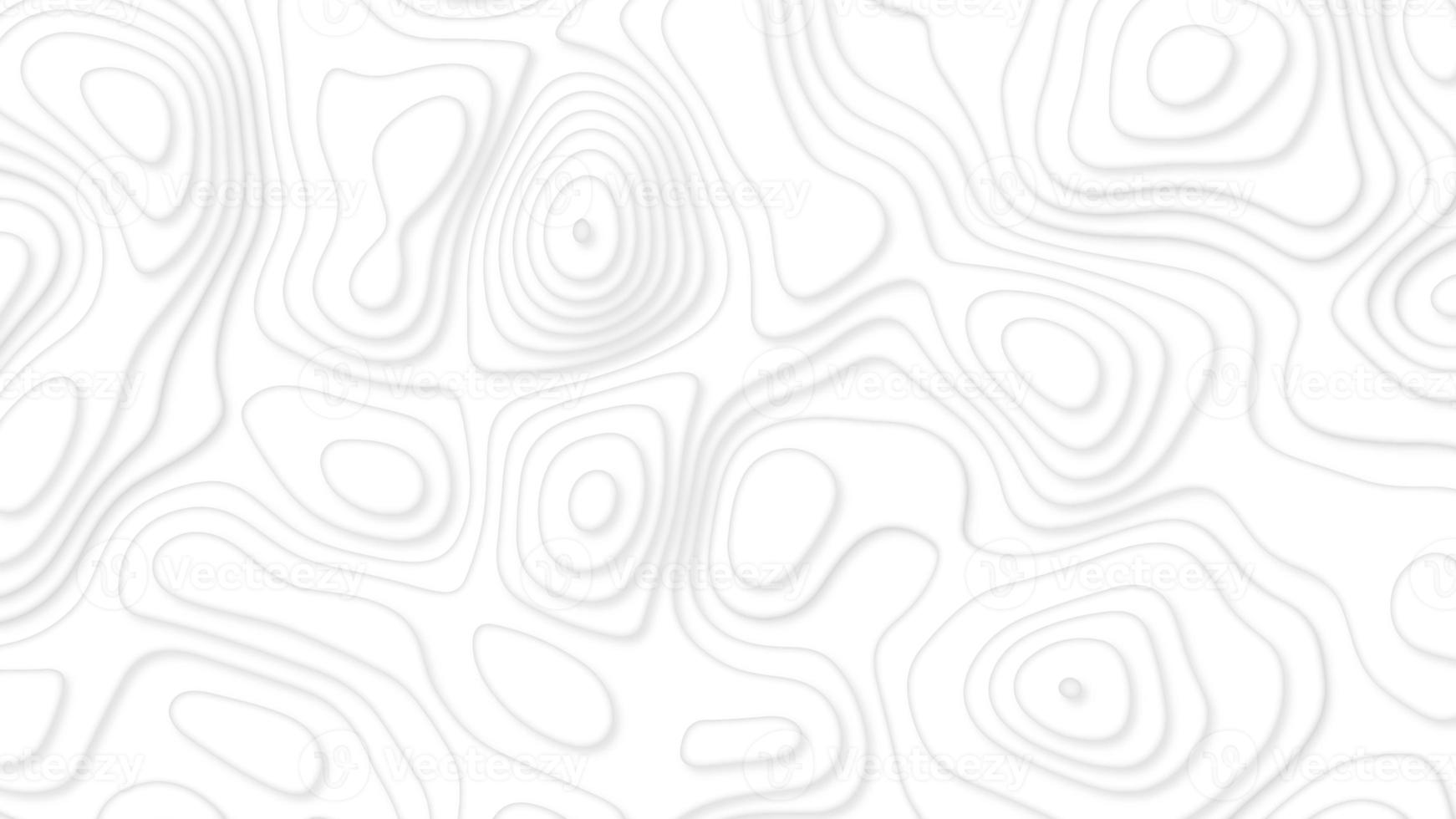 White paper cut white background. Abstract realistic papercut decoration textured with wavy layers and shadow. Topographic contour map abstract tech motion graphic design. photo