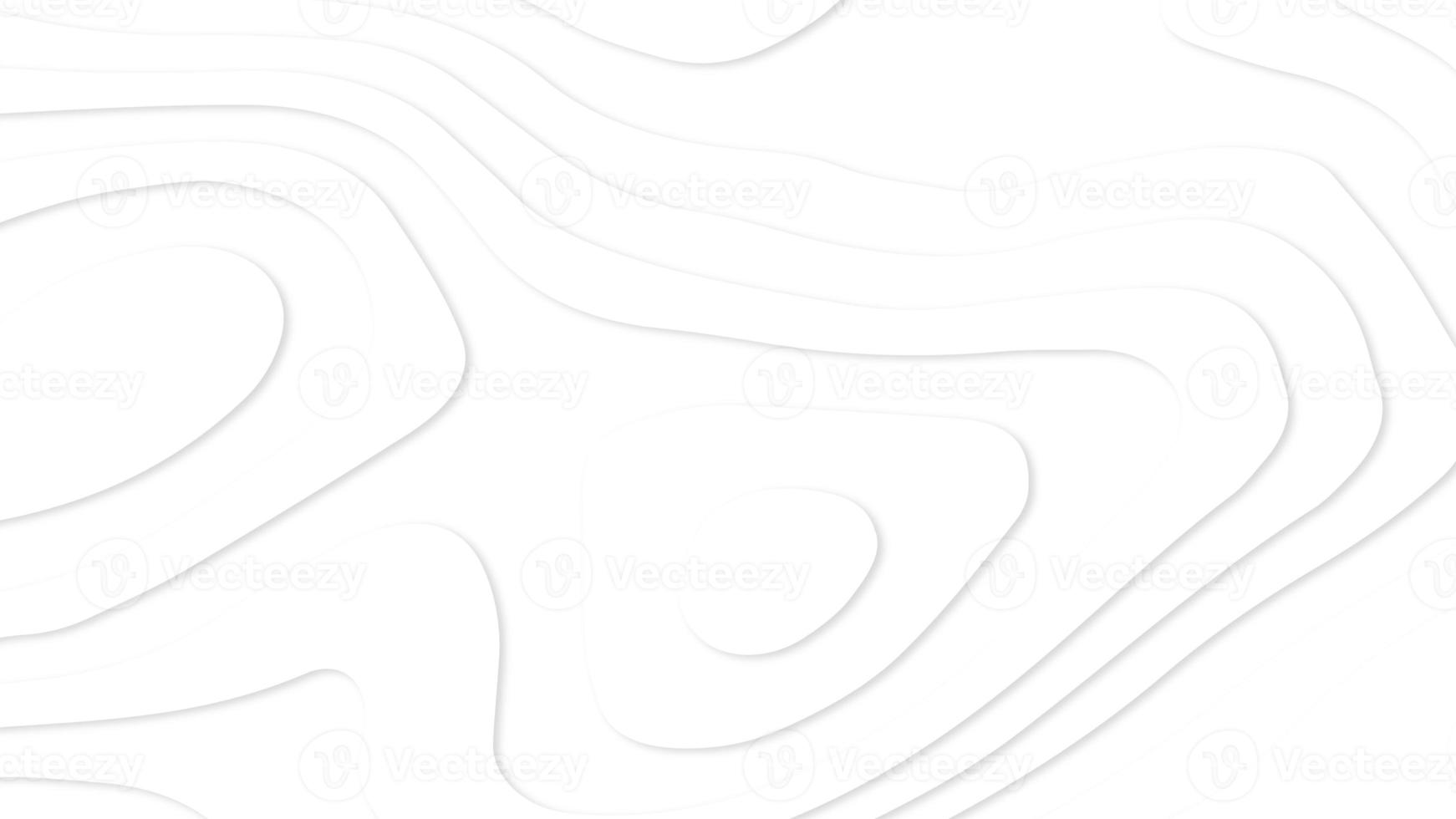 papel blanco cortado fondo blanco. decoración de corte de papel realista abstracta texturizada con capas onduladas y sombra. mapa de contorno topográfico diseño gráfico de movimiento de tecnología abstracta. foto