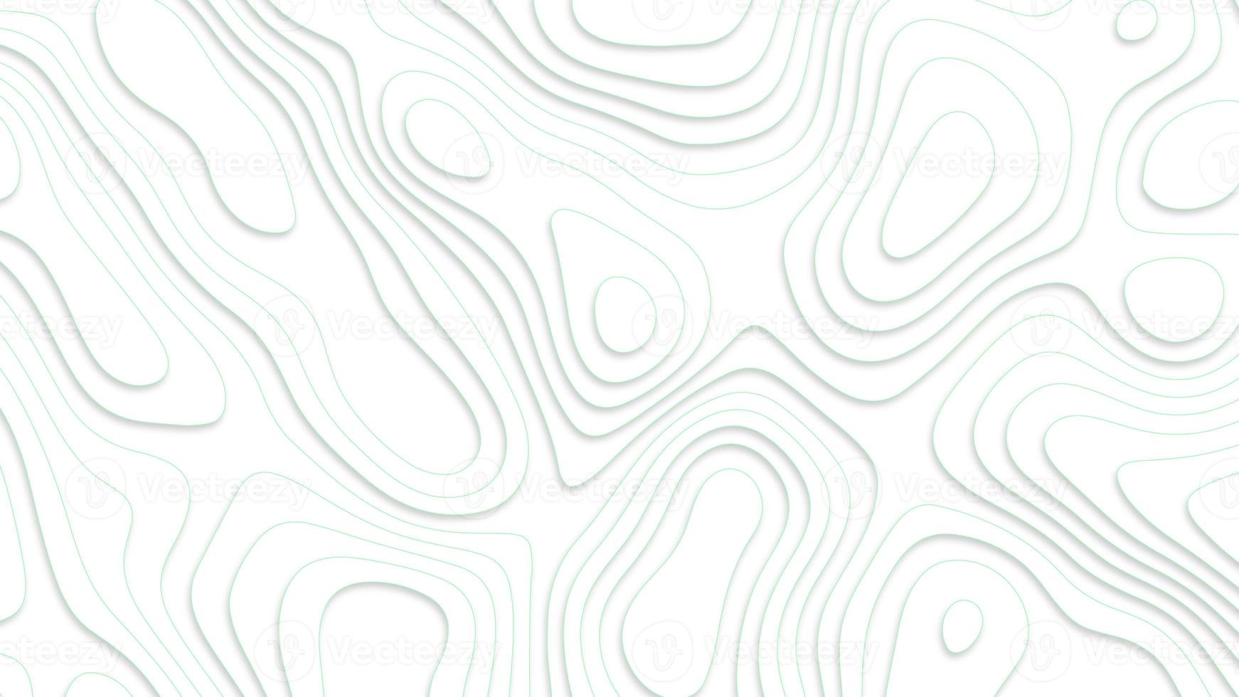 White paper cut white background. Abstract realistic papercut decoration textured with wavy layers and shadow. Topographic contour map abstract tech motion graphic design. photo