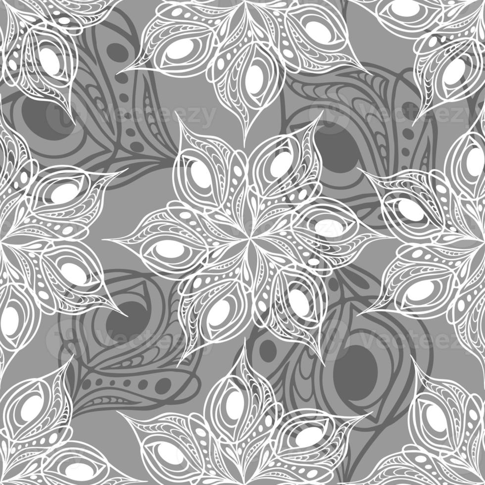 seamless pattern of abstract white and gray graphic elements on a gray background, texture, design photo