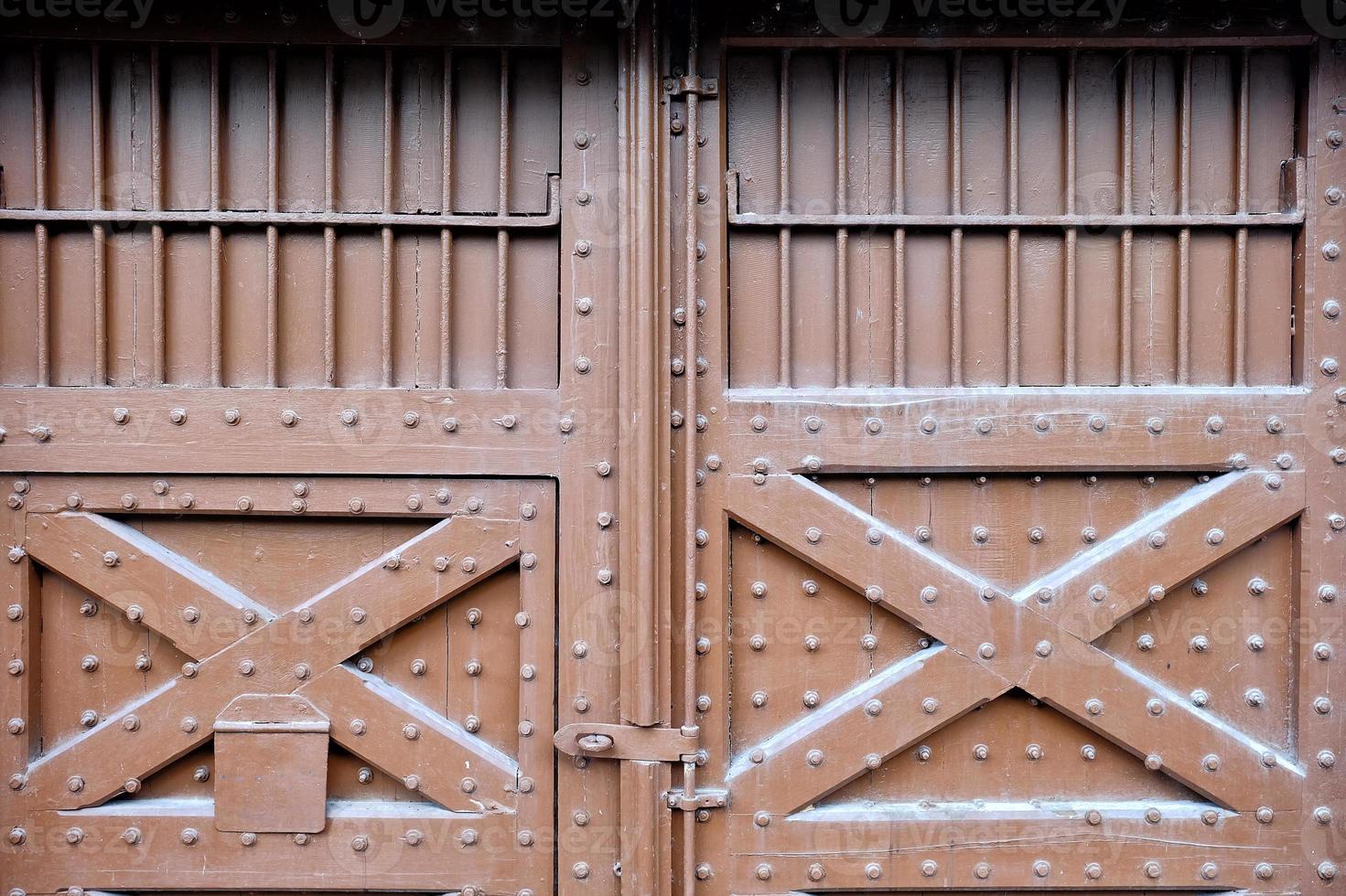 Close up Ancient Prison Gate Background. photo