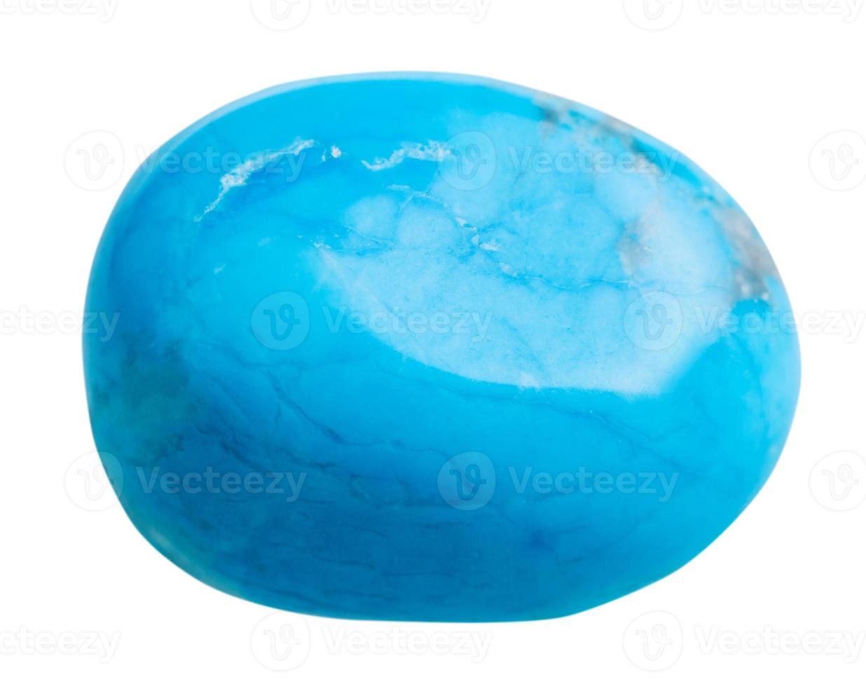 tumbled turkvenit blue howlite gem stone isolated photo