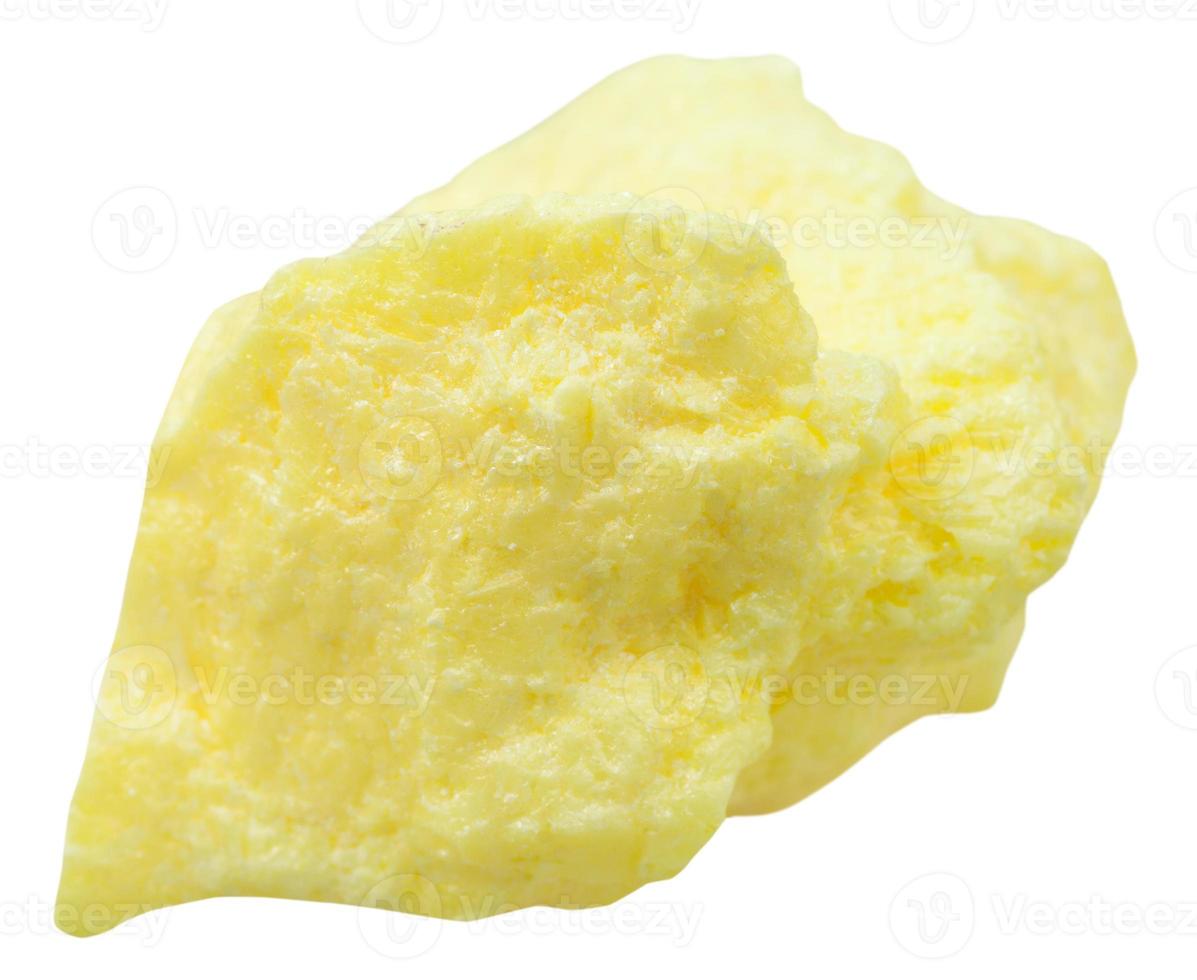 native sulfur mineral stone isolated on white photo