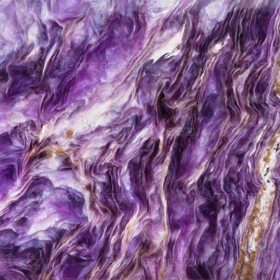 square background from polished charoite gemstone photo