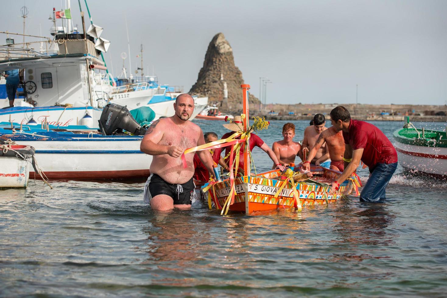 ACI TREZZA, ITALY - JUNE, 24 2014 - San Giovanni traditional parade celebration photo