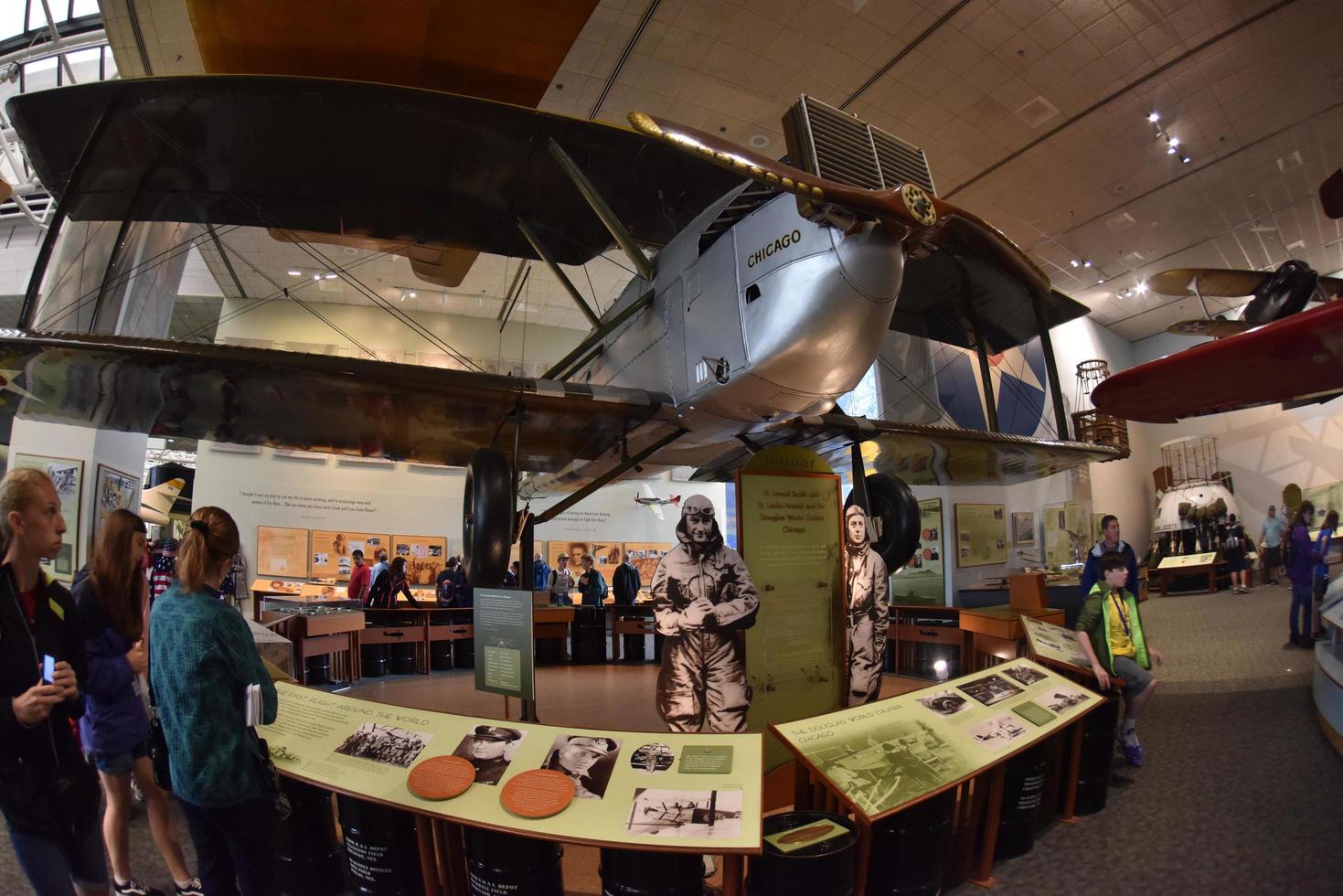 WASHINGTON DC, USA - MAY 17 2018 - National Air and Space Museum full of visitors photo