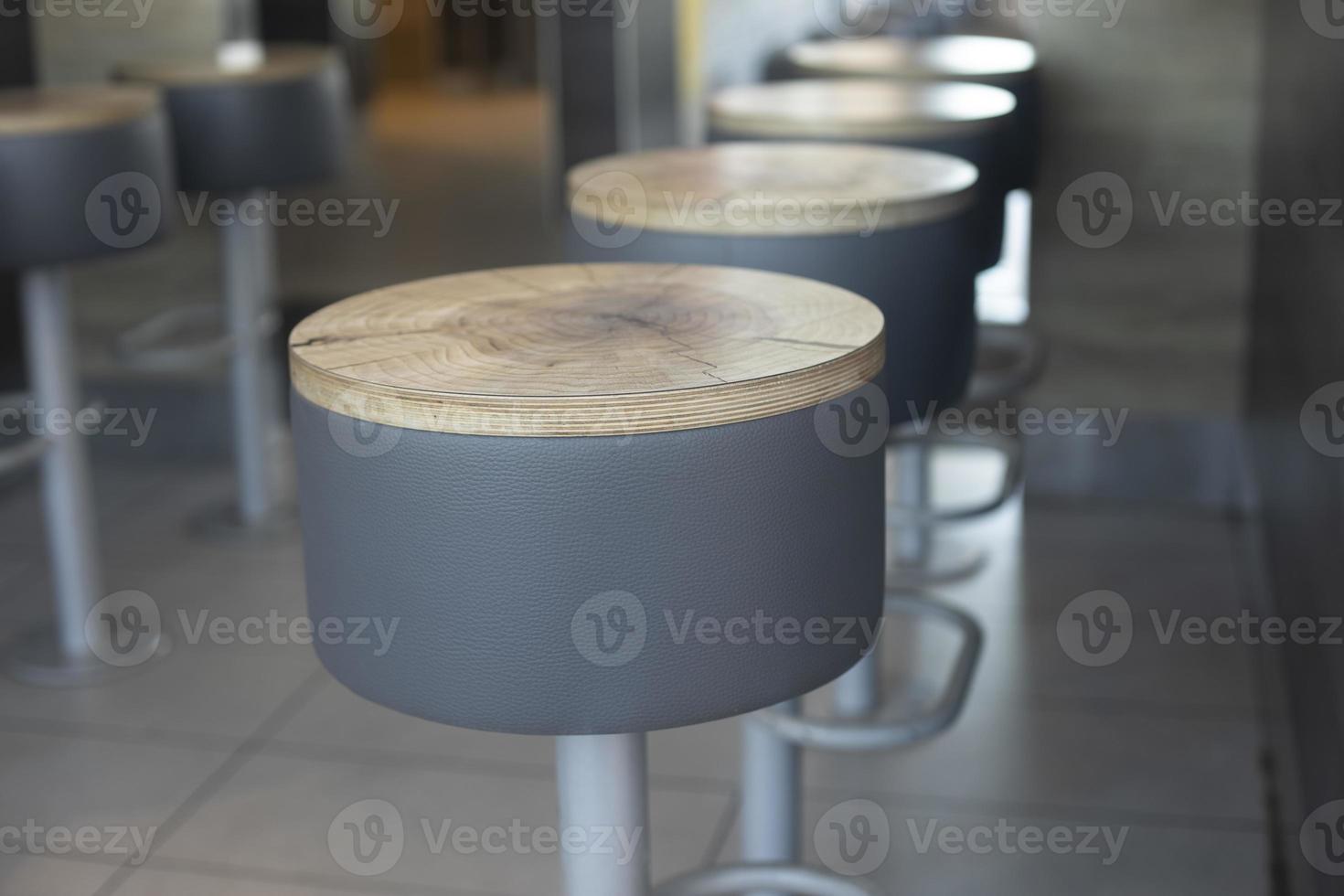 Round seat. Seating for visitors. Empty space. photo