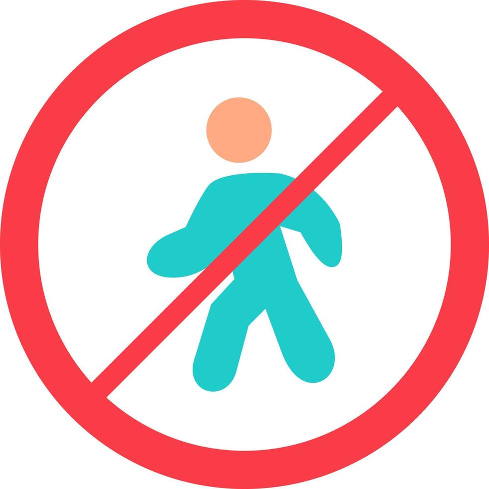 No Entry For Pedestrians Vector Icon