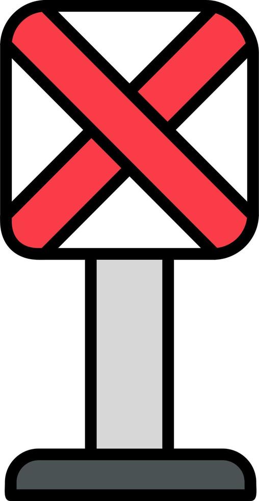 Railroad Crossing Vector Icon