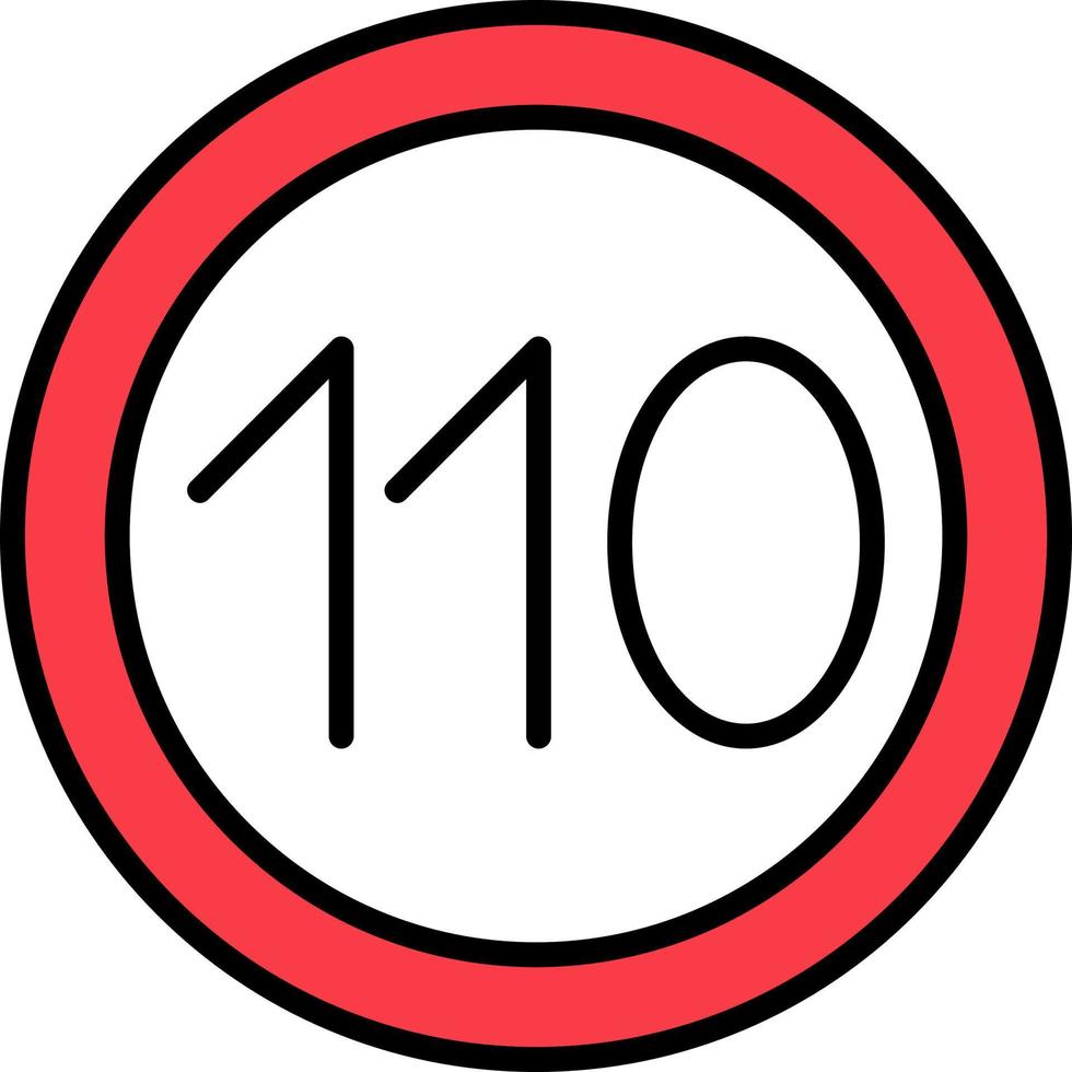 110 Speed Limit Vector Icon