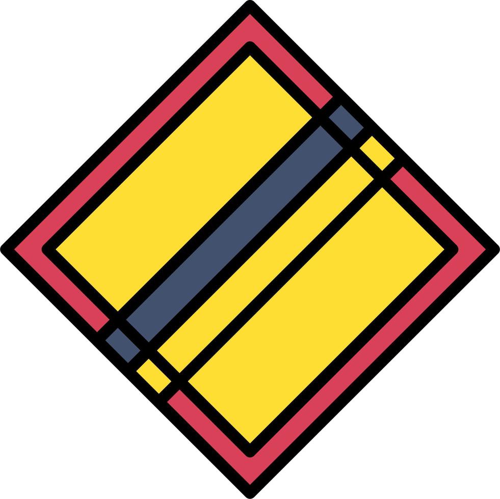 End Of Priority Road Vector Icon