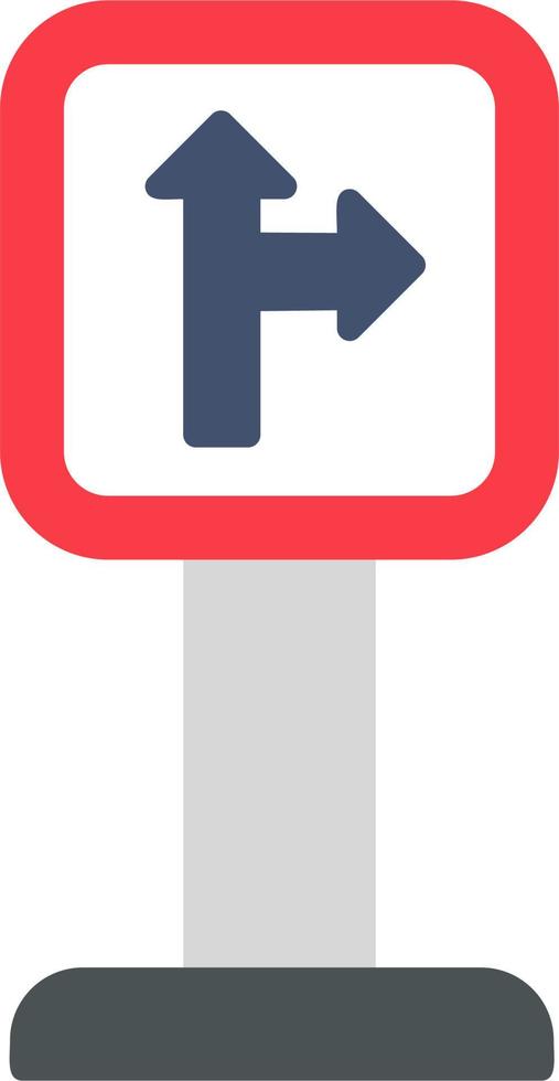 Go Straight Or Right Vector Icon
