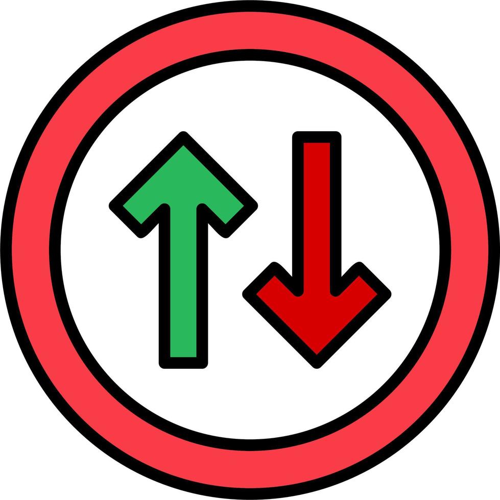 Two Way Traffic Vector Icon