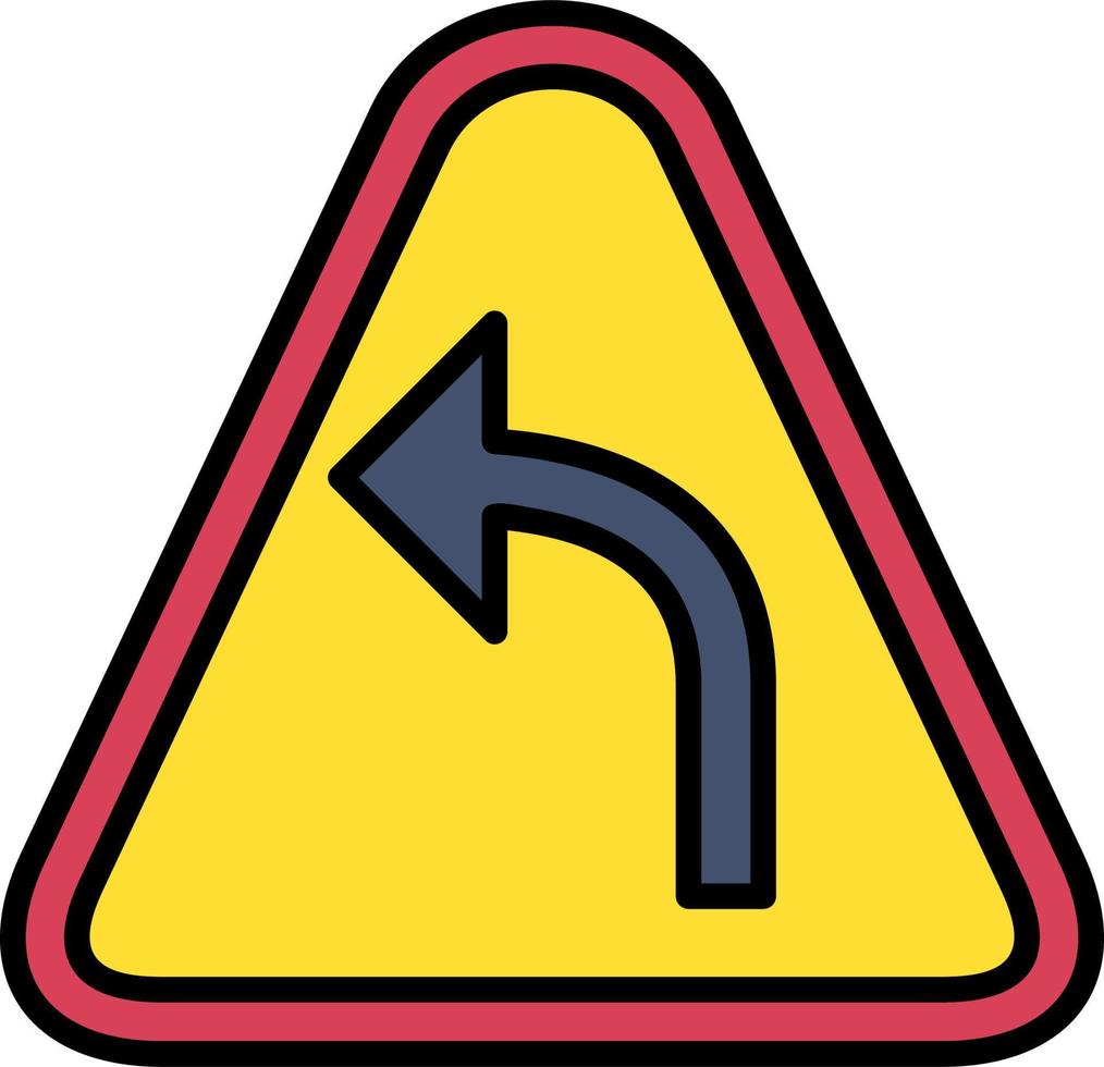 Turn Left Ahead Vector Icon