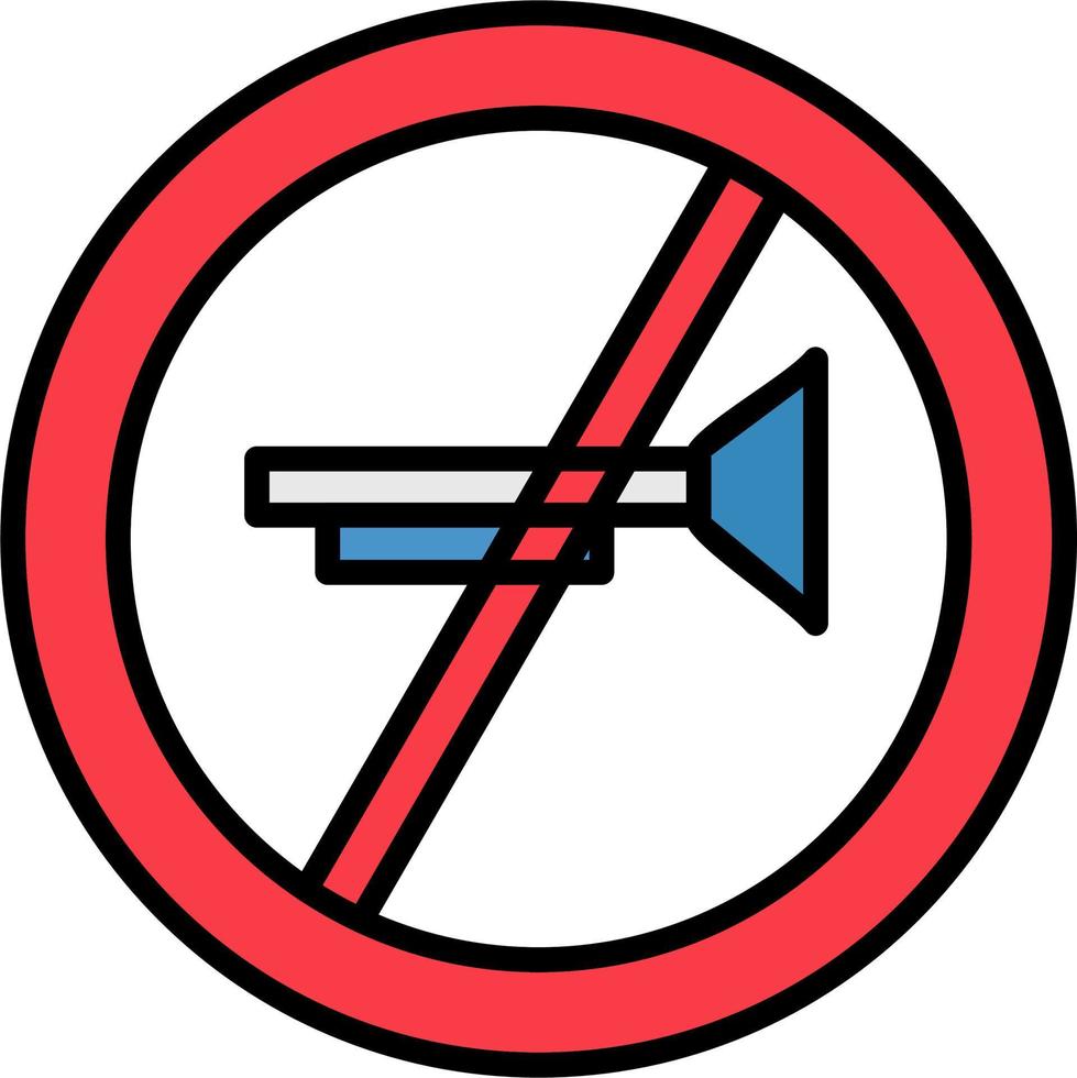 Horns Prohibited Vector Icon