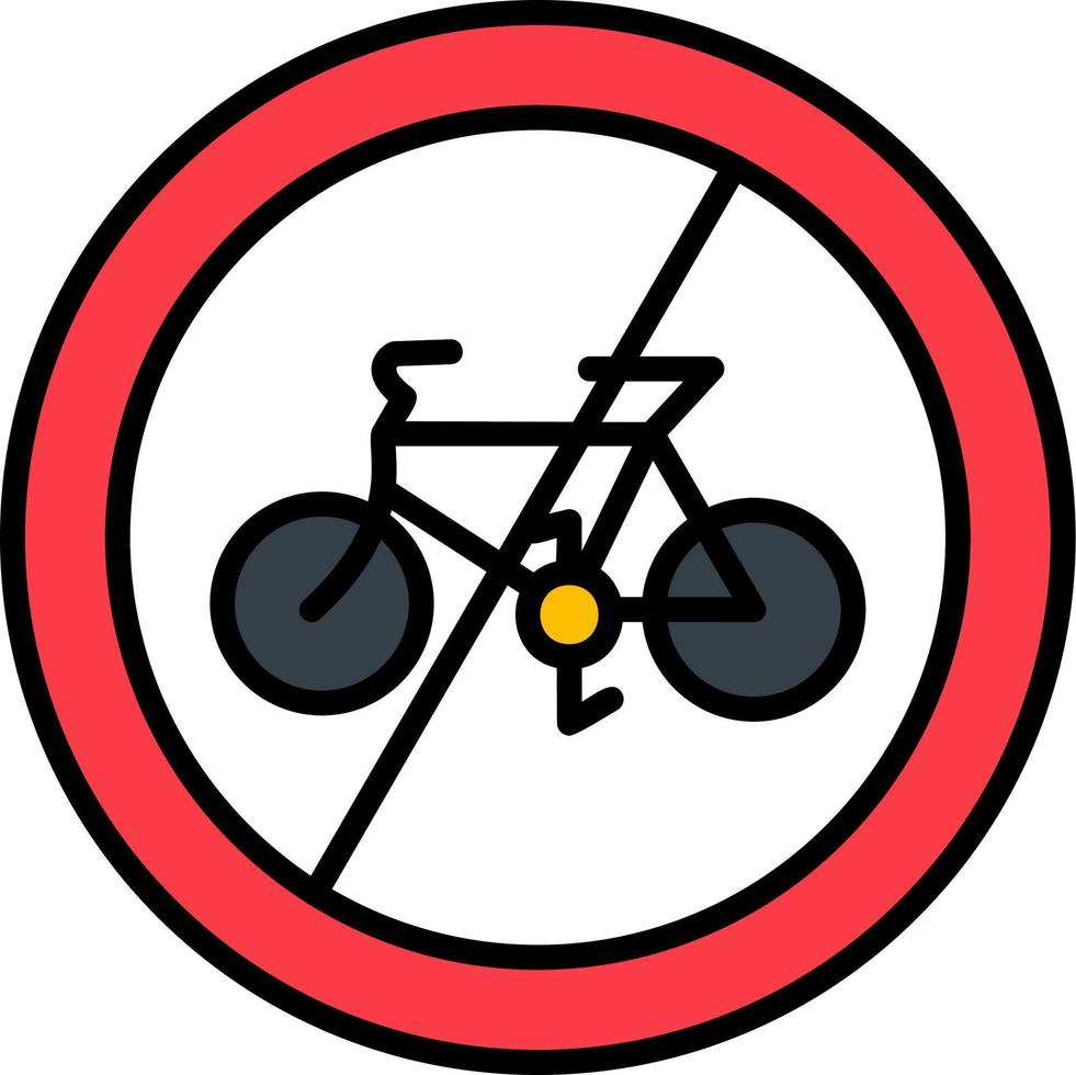 No Cycling Vector Icon