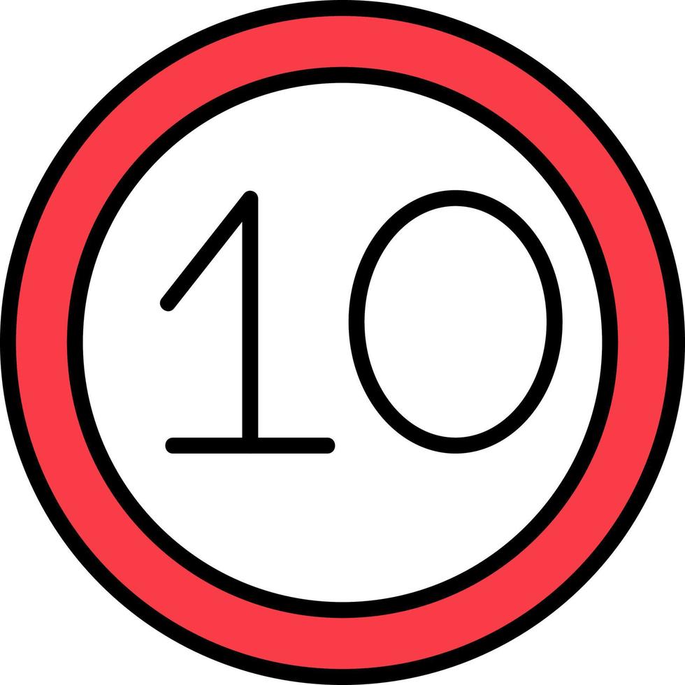 10 Speed Limit Vector Icon