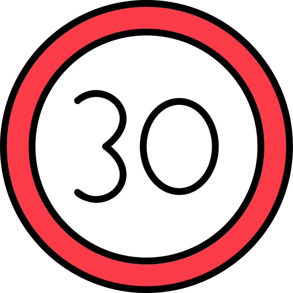 30 Speed Limit Vector Icon