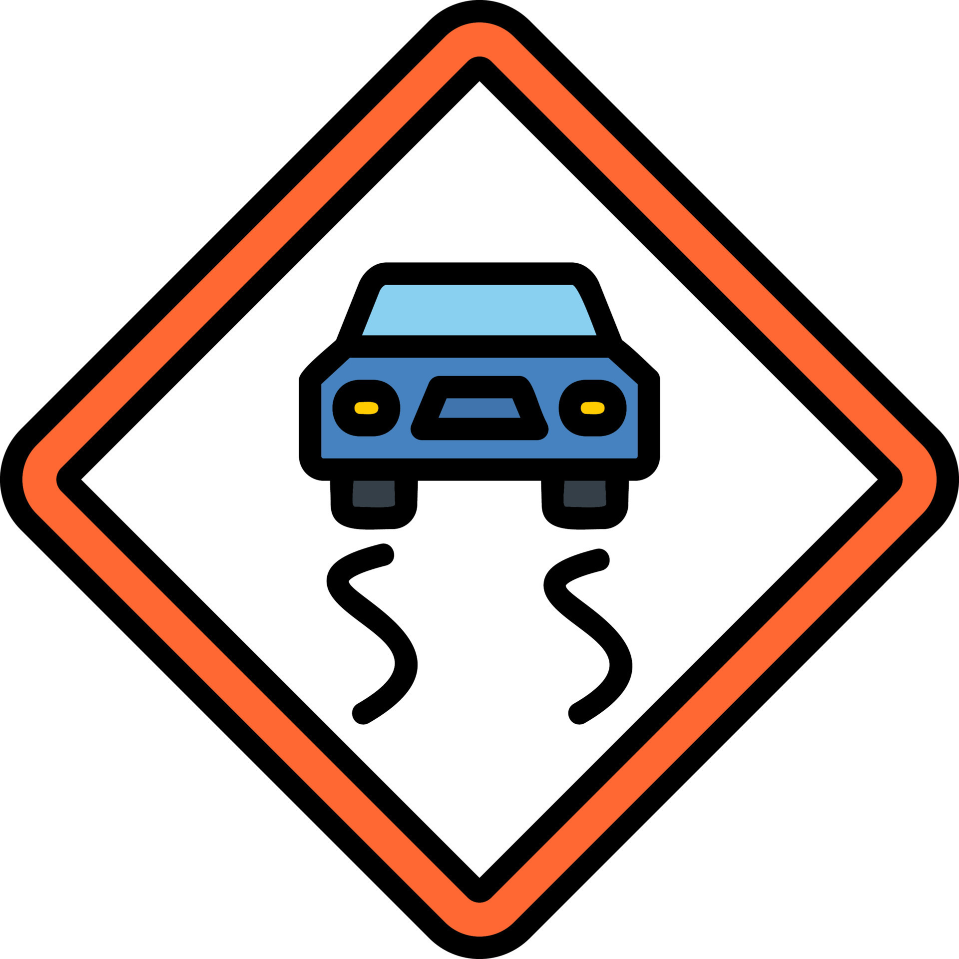 Slippery Road Vector Icon 20348651 Vector Art at Vecteezy
