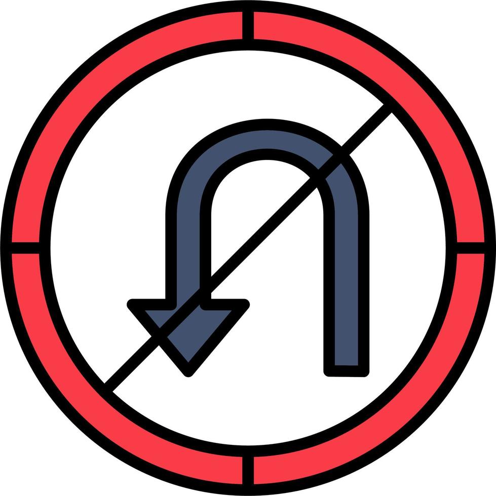 No Turn Vector Icon