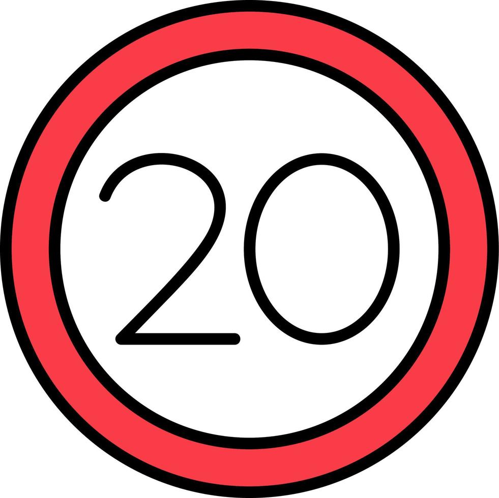 20 Speed Limit Vector Icon