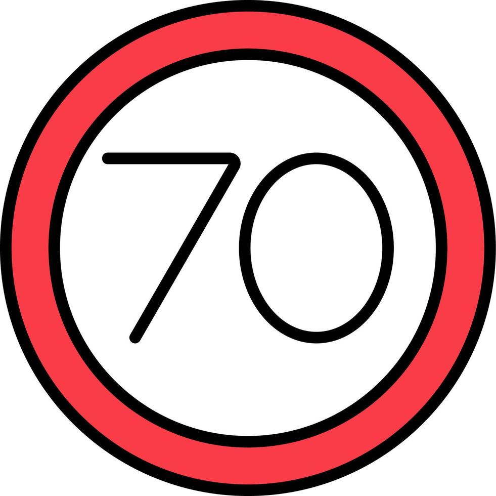 70 Speed Limit Vector Icon