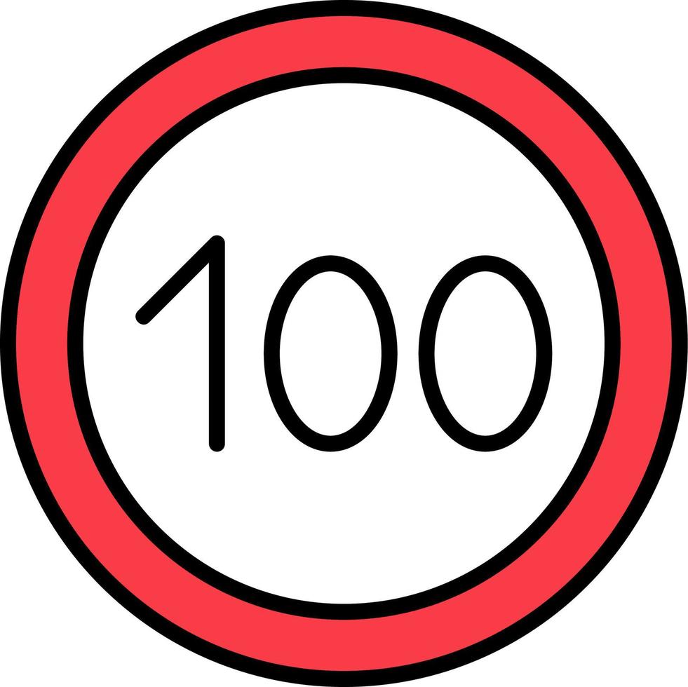 100 Speed Limit Vector Icon